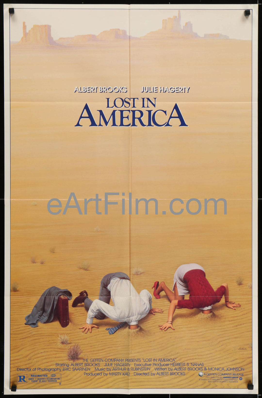 eArtFilm.com U.S One Sheet (27"x41") Lost In America-Albert Brooks-Julie Hagerty-road trip comedy-1985-27x41