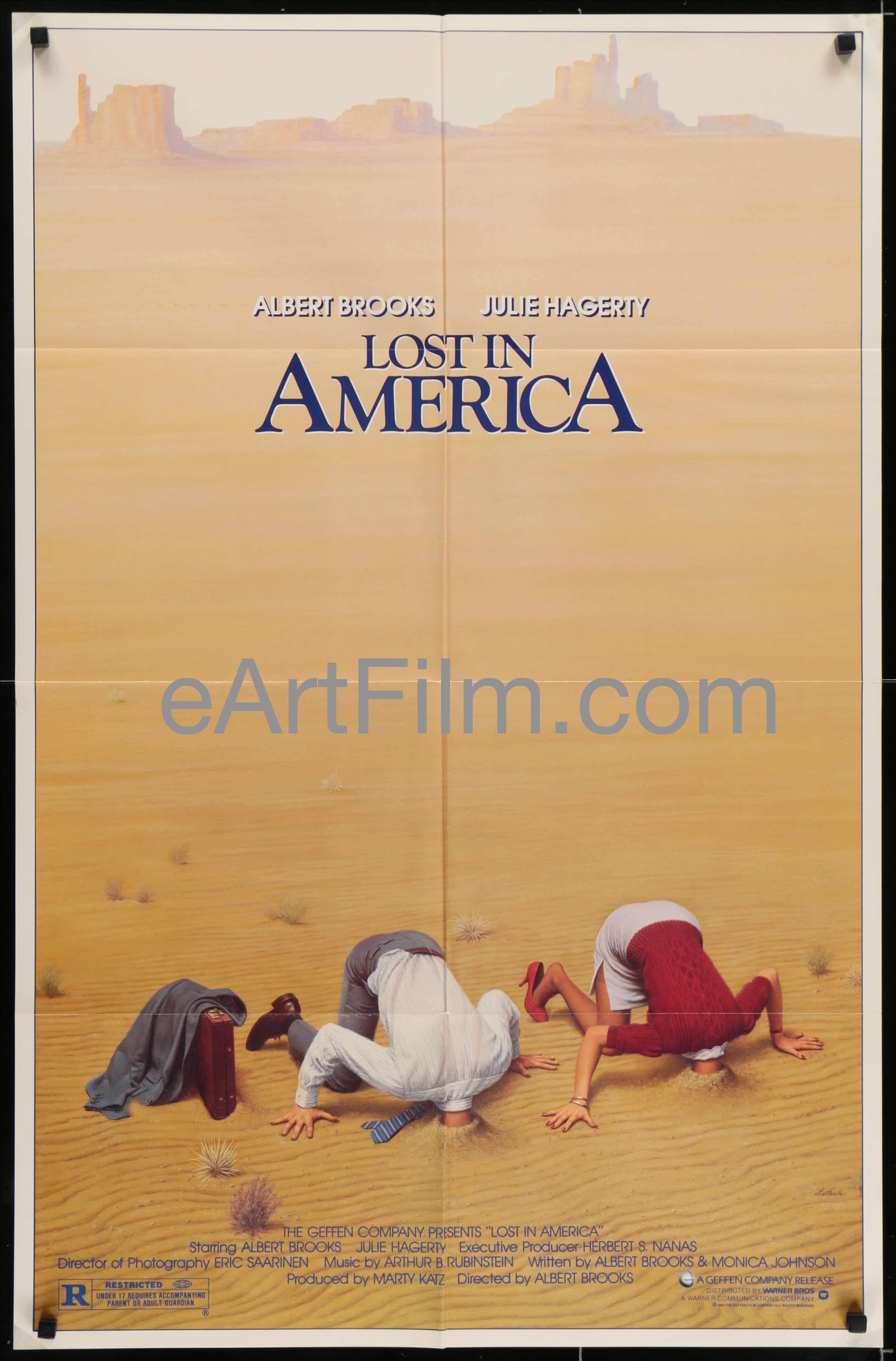 eArtFilm.com U.S One Sheet (27"x41") Lost In America-Albert Brooks-Julie Hagerty-road trip comedy-1985-27x41