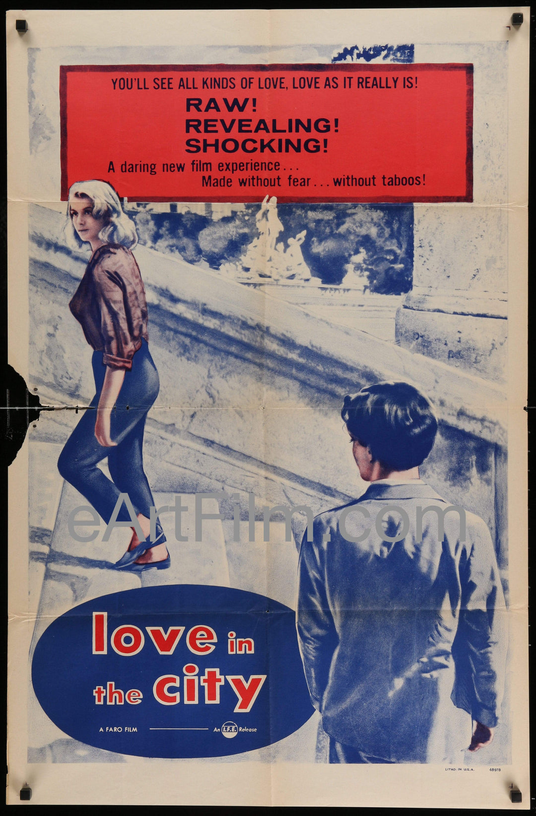 eArtFilm.com U.S One Sheet (27"x41") Love In The City-Michelangelo Antonioni-Federico Fellini-27x41-1955