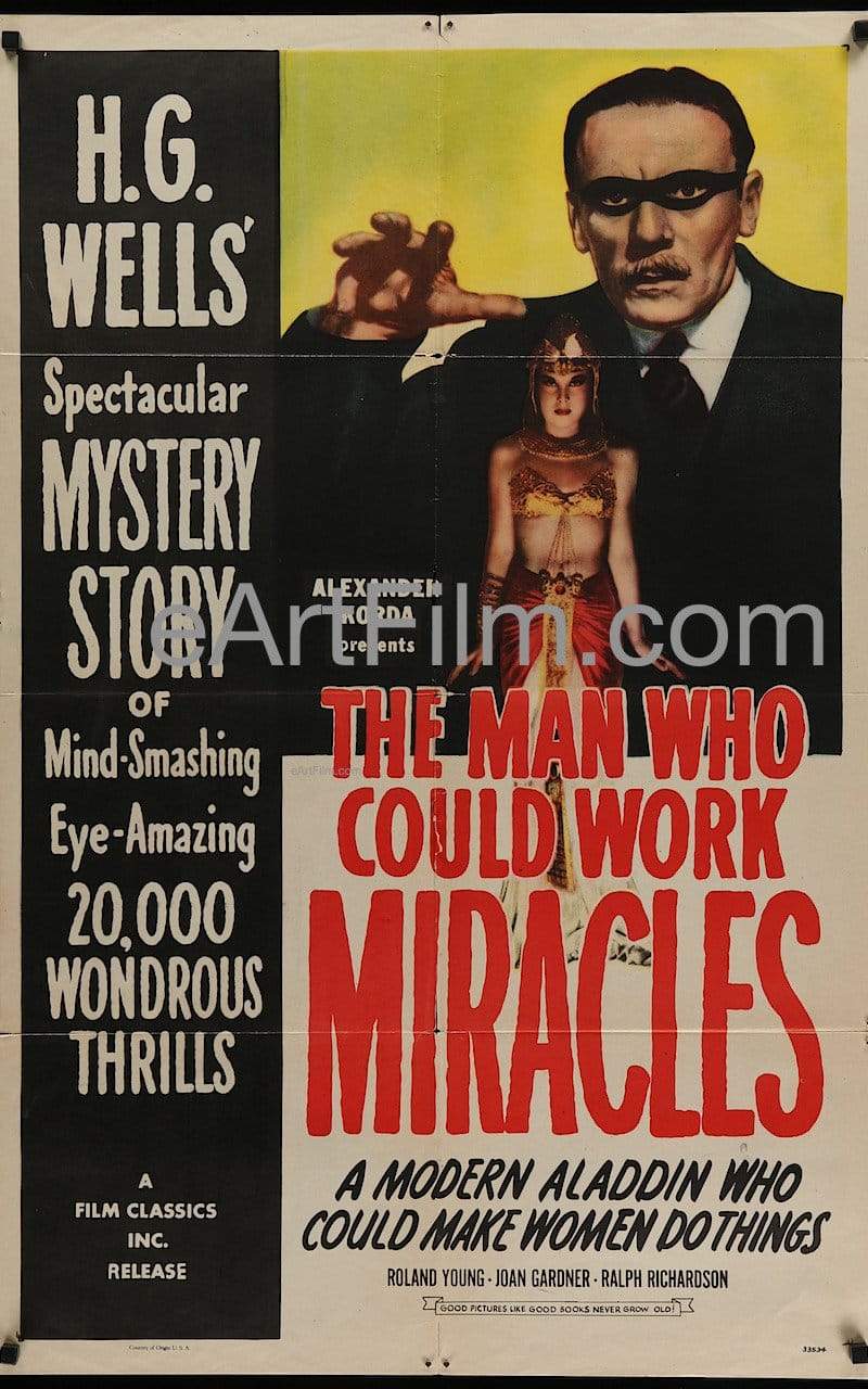 eArtFilm.com U.S One Sheet (27"x41") Man Who Could Work Miracles, The R47/1937 27"x41" Original U.S One Sheet