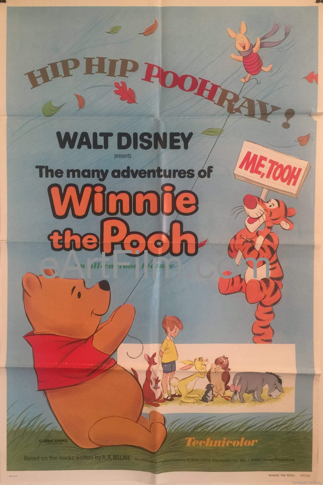 eArtFilm.com U.S One Sheet (27"x41") Many Adventures Of Winnie The Pooh-1977 animated compilation 3 Pooh cartoons