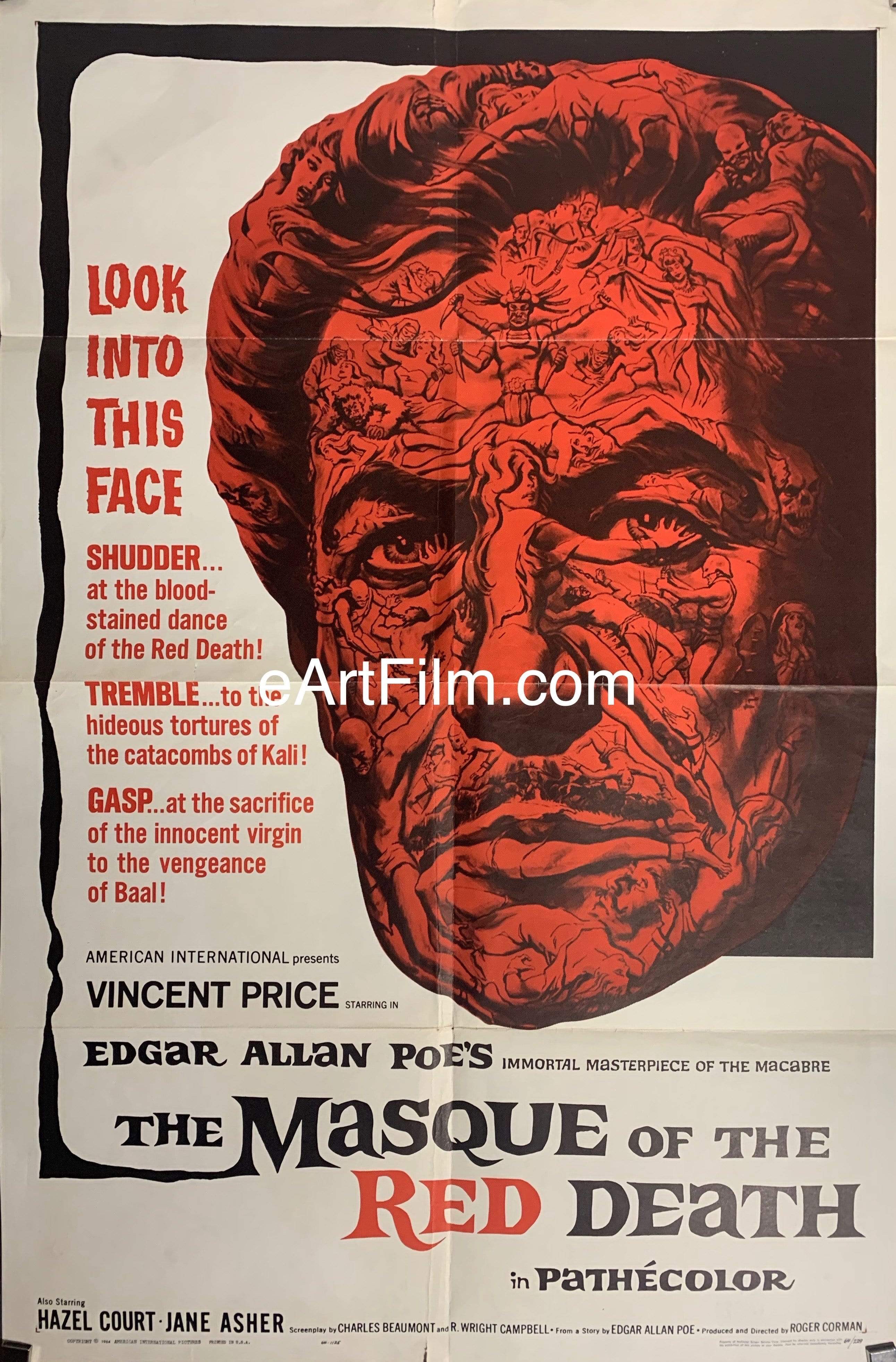 eArtFilm.com U.S One Sheet (27"x41") Masque Of The Red Death 1964 27x41 Edgar Allen Poe horror Vincent Price