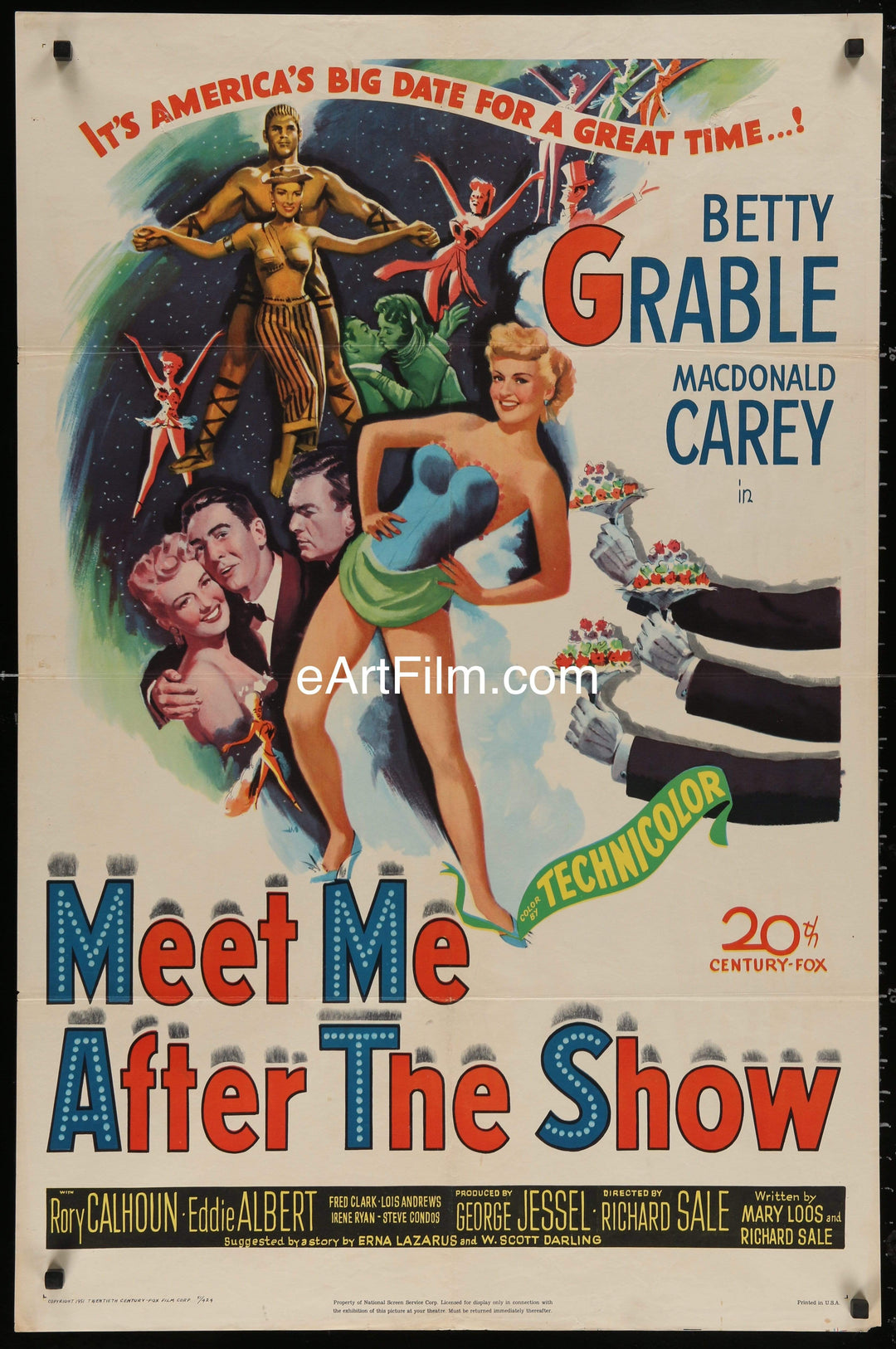 eArtFilm.com U.S One Sheet (27"x41") Meet Me After The Show 1951 27x41 sexy legend Betty Grable artwork