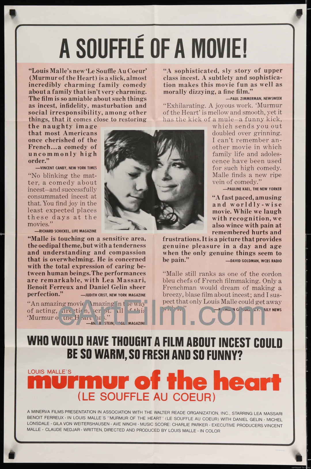 eArtFilm.com U.S One Sheet (27"x41") Murmur Of The Heart-Louis Malle-Lea Massari-Benoit Ferreux-1971-27x41