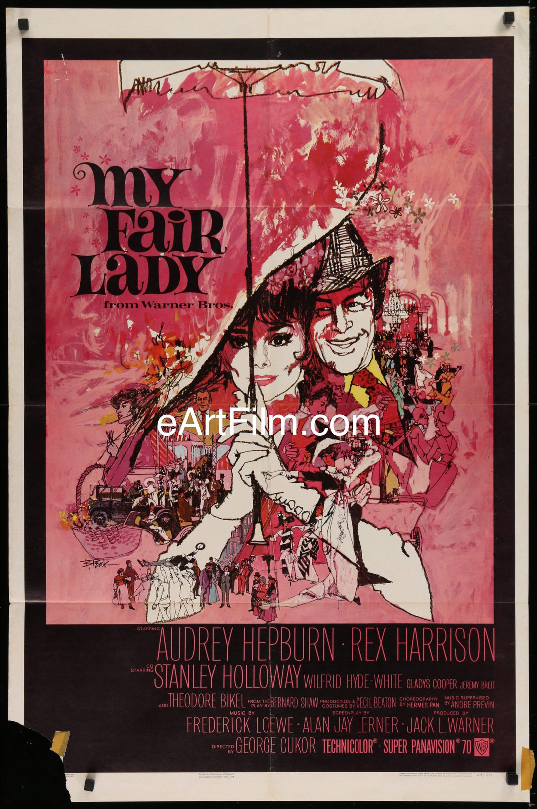 eArtFilm.com U.S One Sheet (27"x41") My Fair Lady 1964 Audrey Hepburn Rex Harrison high society musical classic