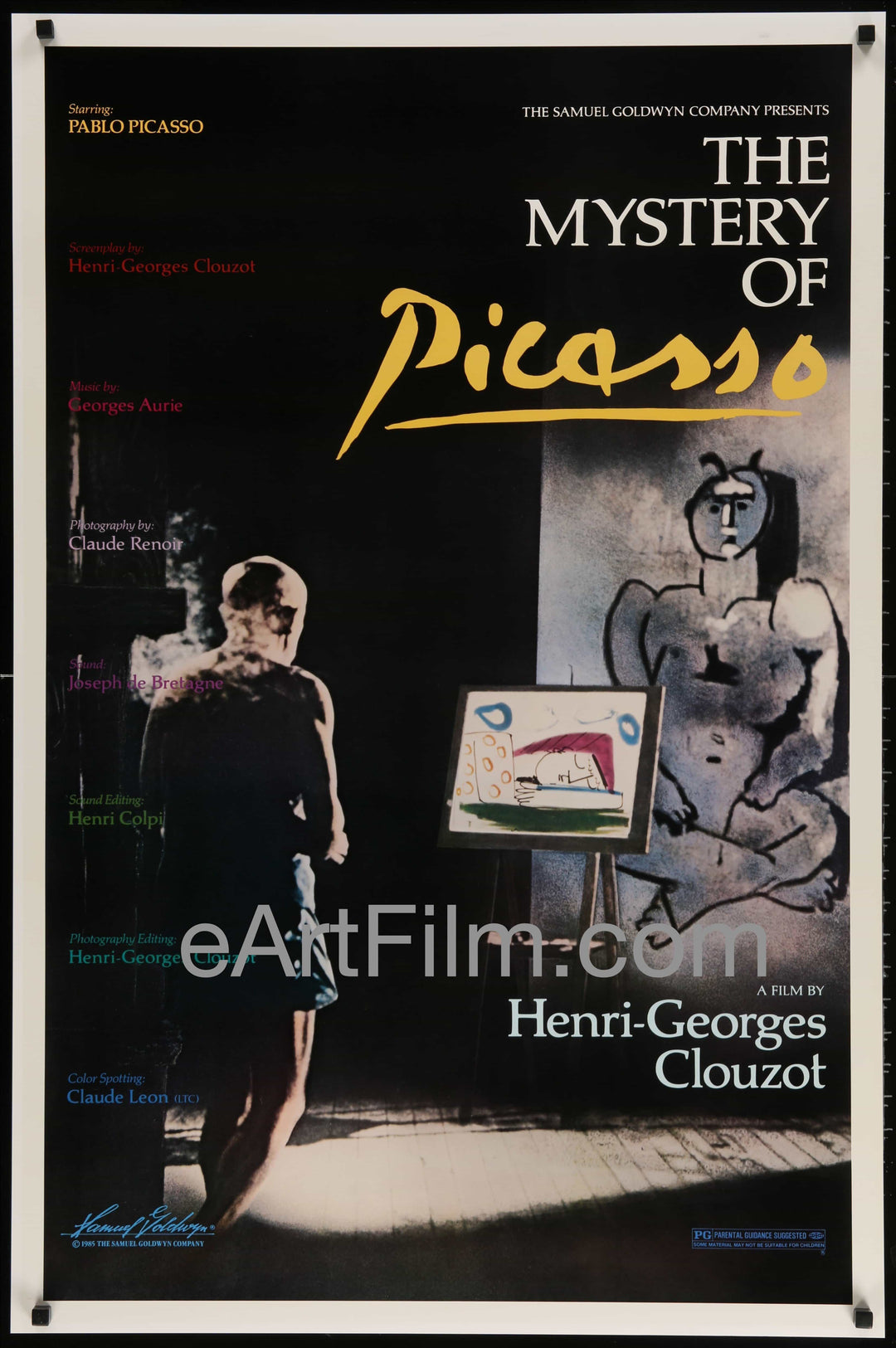 eArtFilm.com U.S One Sheet (27"x41") Mystery Of Picasso original movie poster R86 Henri-Georges Clouzot Pablo Picasso