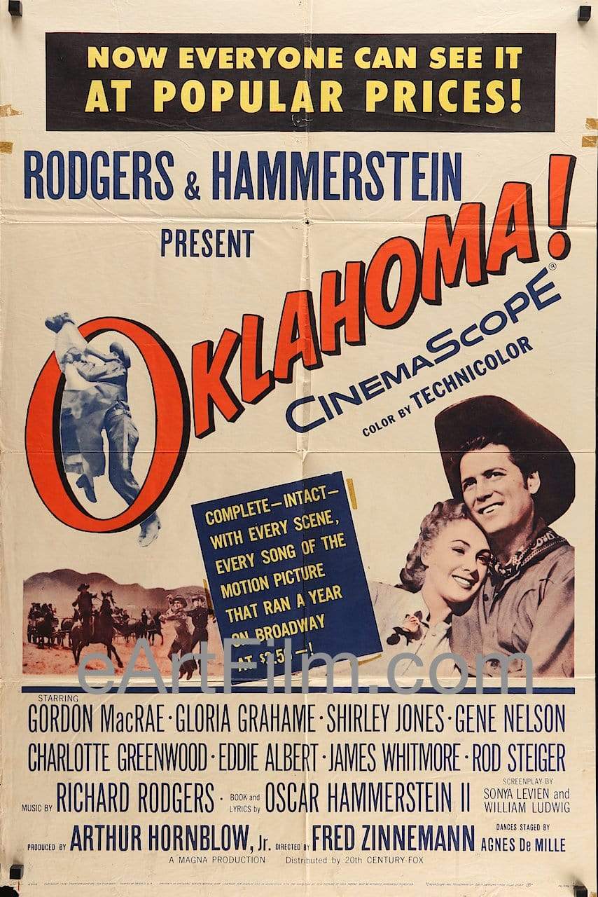 eArtFilm.com U.S One Sheet (27"x41") Oklahoma-Shirley Jones-Gordon MacRae-Oscar Hammerstein-27x41-1956