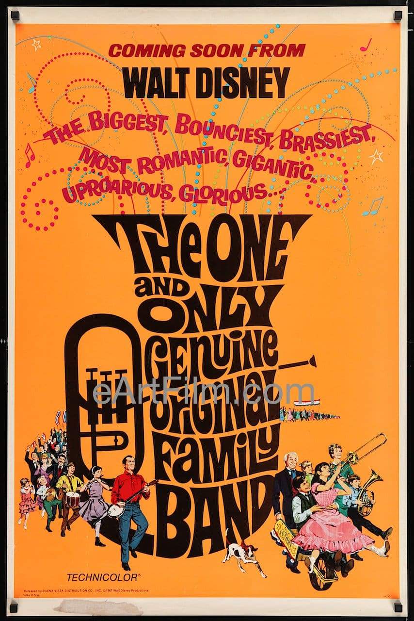 eArtFilm.com U.S One Sheet (27"x41") One And Only Genuine Original Family Band-Kurt Russell-Buddy Ebsen-1968