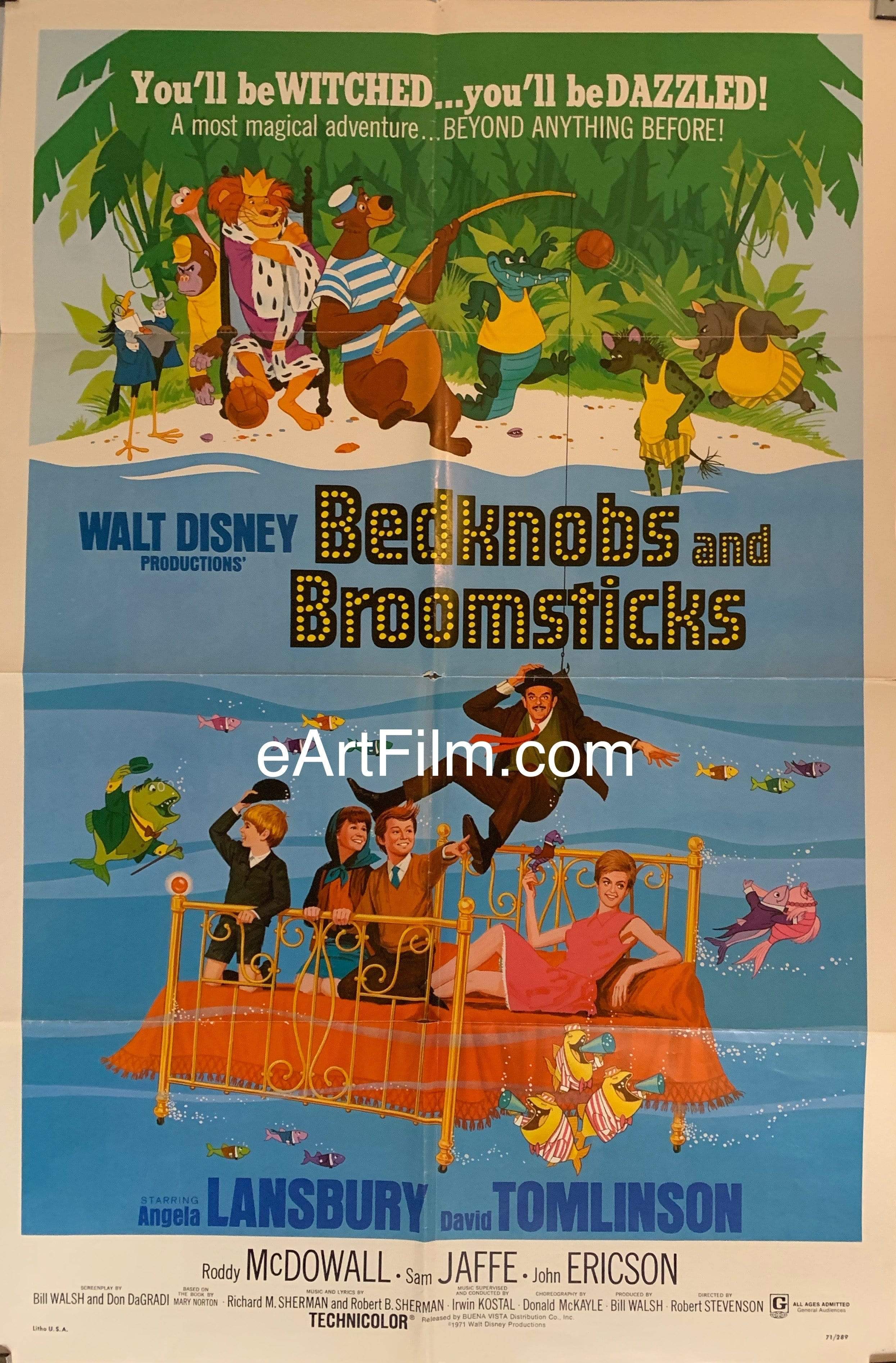 eArtFilm.com U.S One Sheet (27"x41")-Original-Vintage-Movie-Poster Bedknobs and Broomsticks 1971 27x41 Original U.S One Sheet Walt Disney