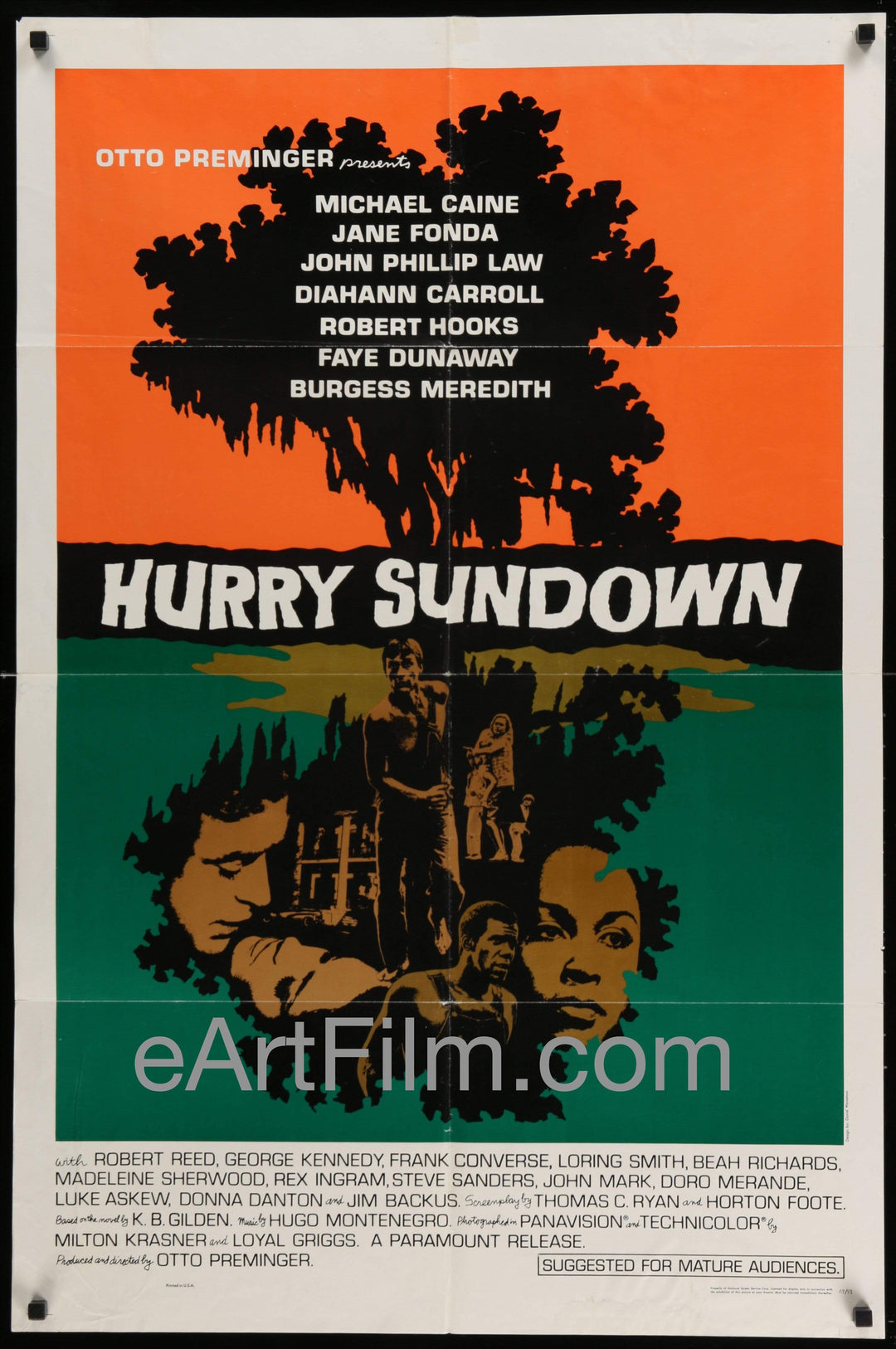 eArtFilm.com U.S One Sheet (27"x41")-Original-Vintage-Movie-Poster Hurry Sundown vintage movie poster 1967 27x41 all star cast WW2 drama