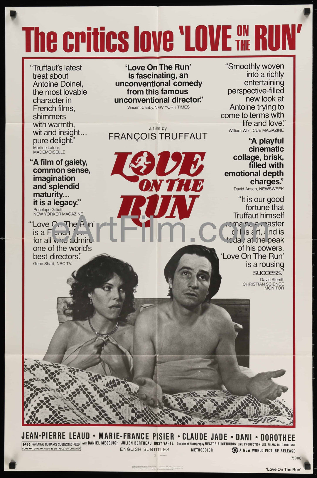 eArtFilm.com U.S One Sheet (27"x41")-Original-Vintage-Movie-Poster Love On The Run-Jean-Pierre Leaud-Francois Truffaut-27x41