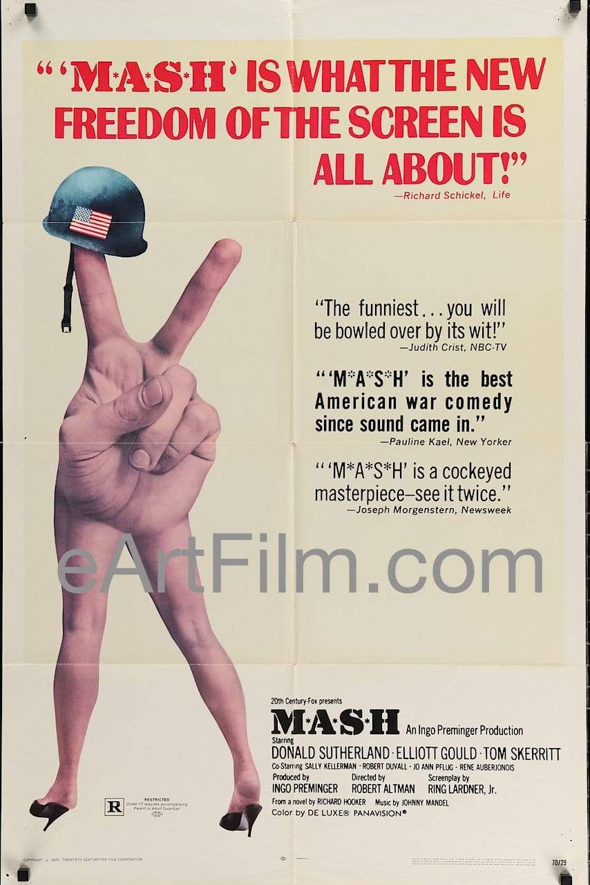 eArtFilm.com U.S One Sheet (27"x41")-Original-Vintage-Movie-Poster MASH-1970-Robert Altman-27x41-Donald Sutherland-Elliott Gould-Robert Duvall
