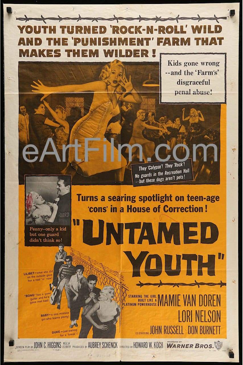 eArtFilm.com U.S One Sheet (27"x41")-Original-Vintage-Movie-Poster Untamed Youth-1957-27x41-Mamie Van Doren teens and sex thriller!