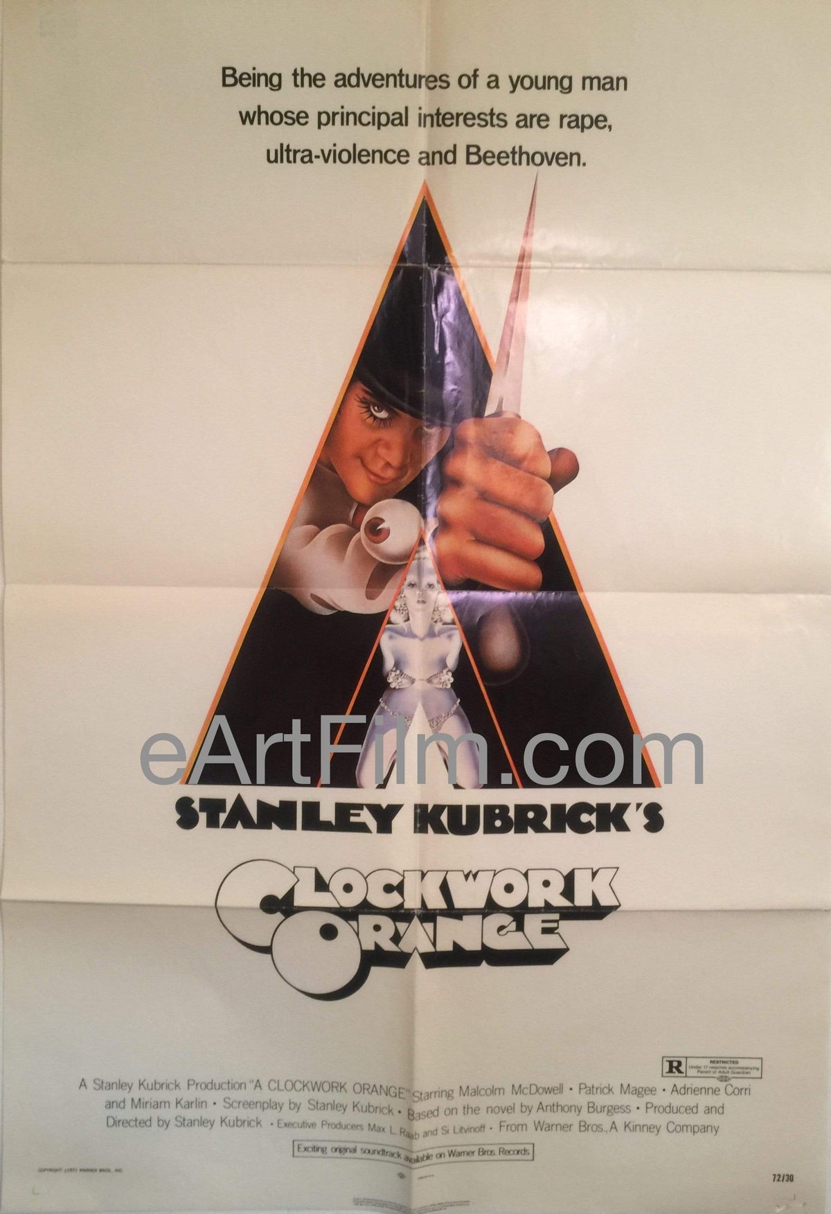 Clockwork Orange - American Re-release Stanley Kubrick Card board Poster A Clockwork Orange Movie Poster: Stanley Kubrick Cult  main image 2