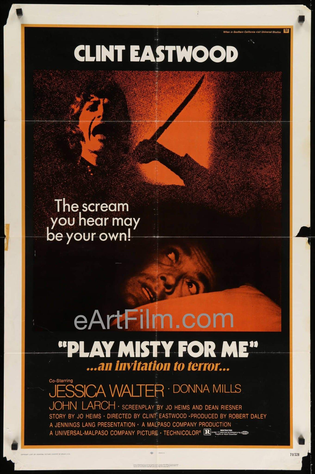 eArtFilm.com U.S One Sheet (27"x41") Play Misty For Me-Clint Eastwood-Jesssica Walter-Don Siegel-1971-27x41