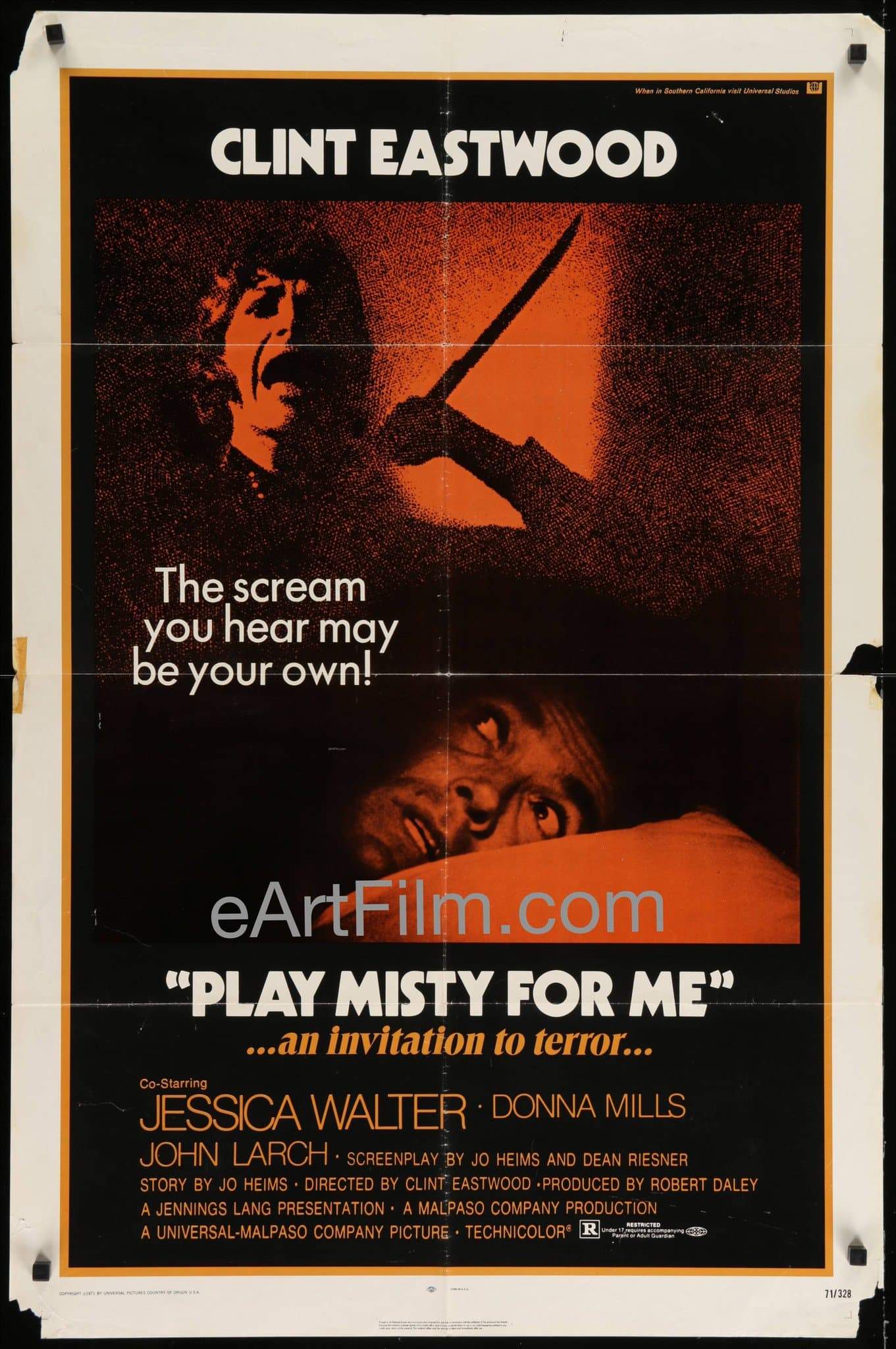 eArtFilm.com U.S One Sheet (27"x41") Play Misty For Me-Clint Eastwood-Jesssica Walter-Don Siegel-1971-27x41