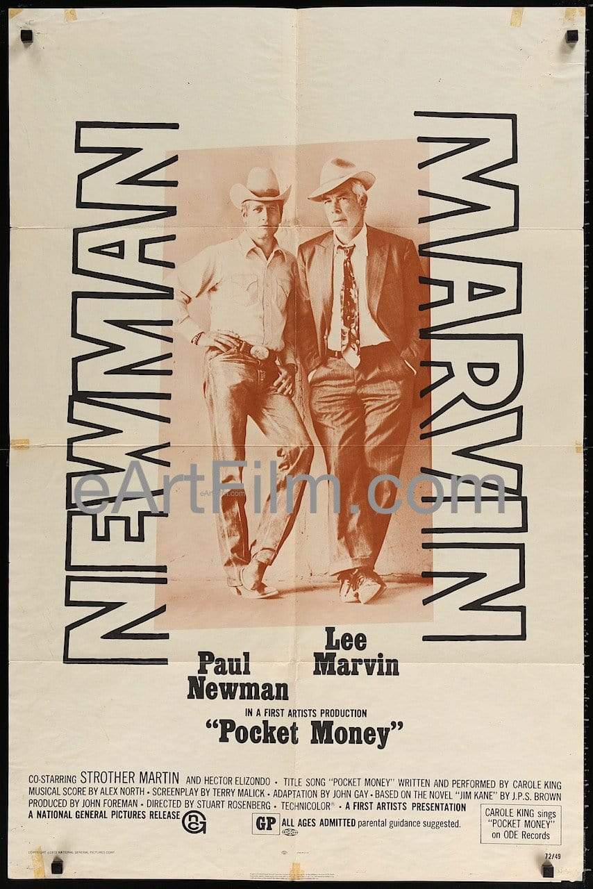 eArtFilm.com U.S One Sheet (27"x41") Pocket Money-1972-27x41-Paul Newman-Lee Marvin-Original Vintage Movie Poster