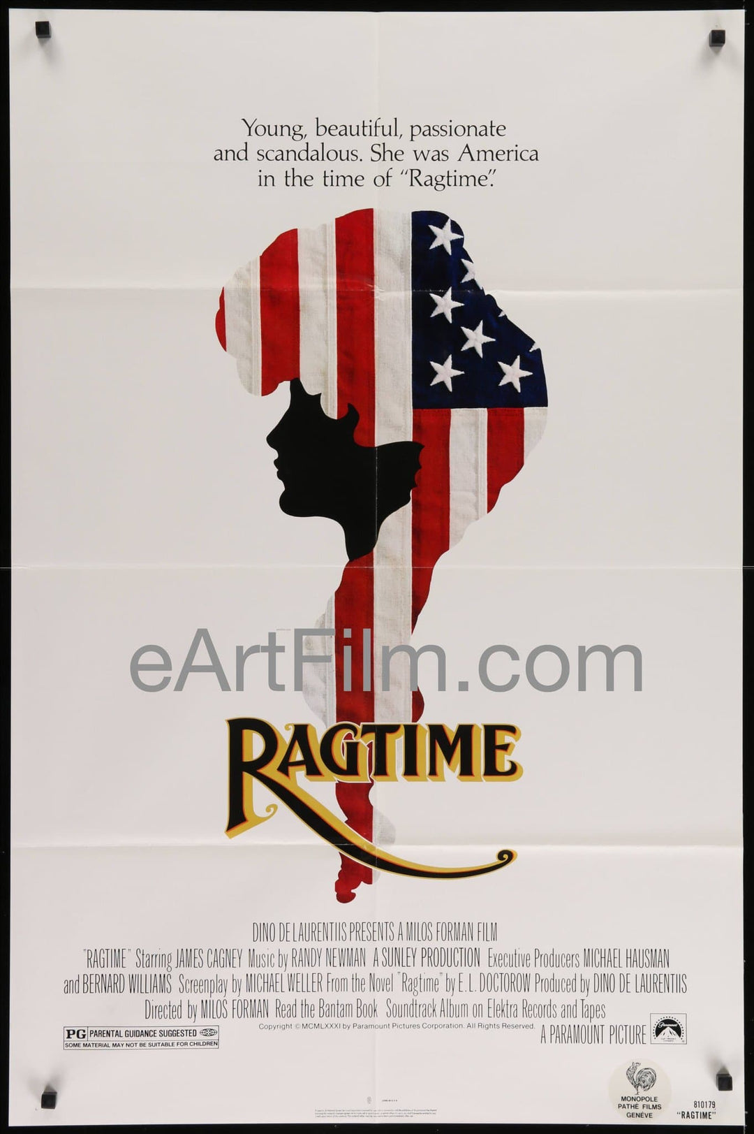 eArtFilm.com U.S One Sheet (27"x41") Ragtime 1981 27x41 Vintage Movie Poster James Cagney-Milos Forman