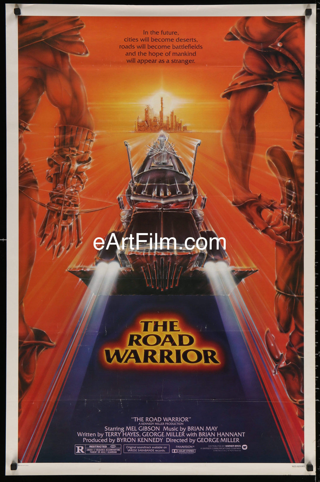 eArtFilm.com U.S One Sheet (27"x41") Road Warrior 1982 27x41 unfolded Mel Gibson Mad Max apocalyptic future classic