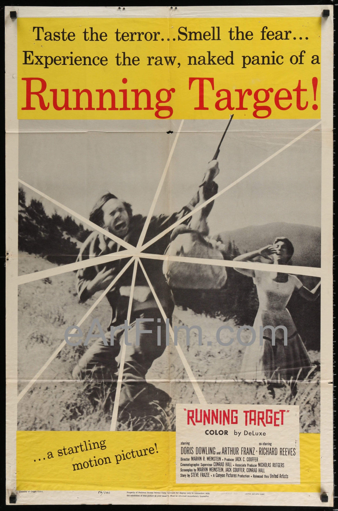 eArtFilm.com U.S One Sheet (27"x41") Running Target-Doris Dowling-Arthur Franz-Myron Healey-1956-27x41