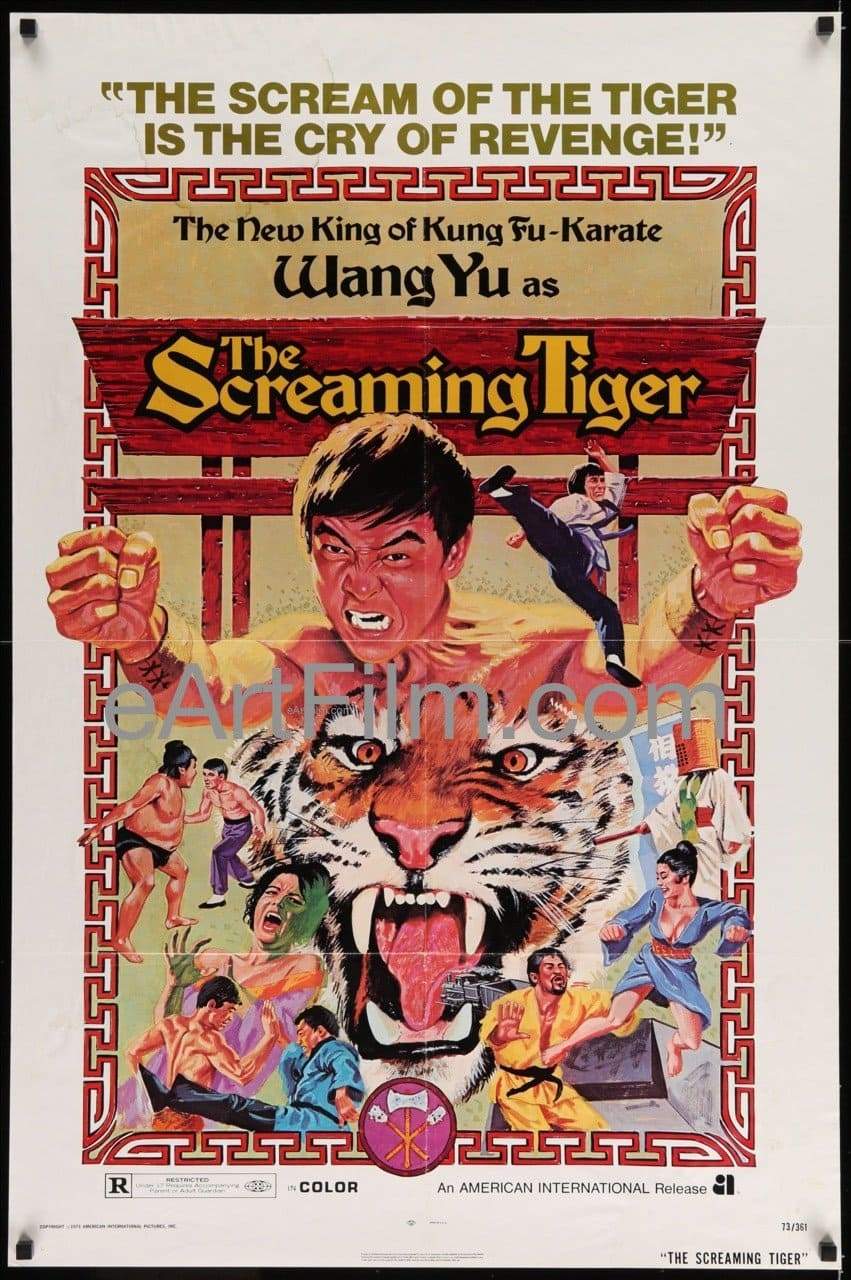eArtFilm.com U.S One Sheet (27"x41") Screaming Tiger 1973 27x41 Original U.S One Sheet Movie Poster Kung Fu