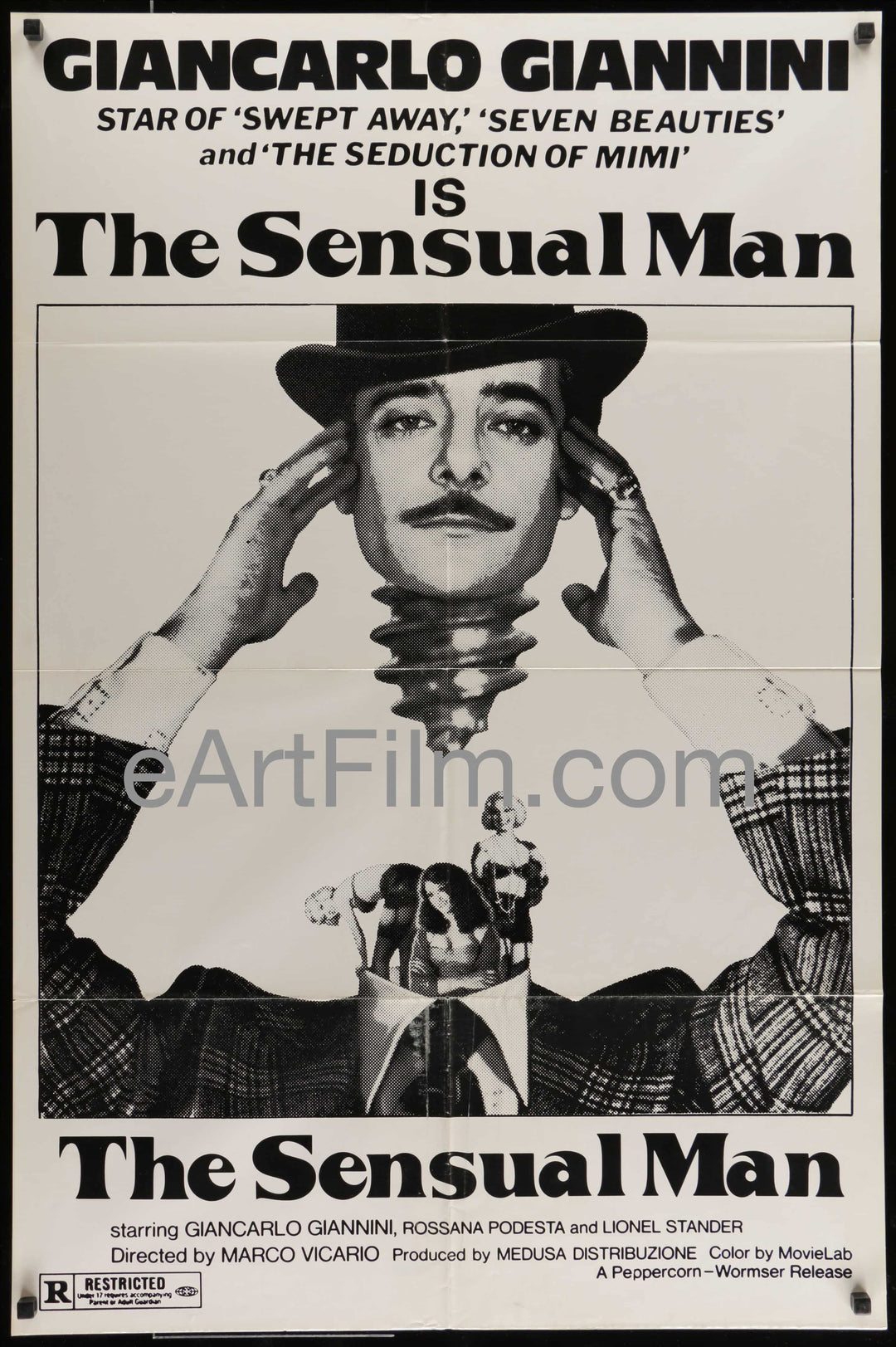 eArtFilm.com U.S One Sheet (27"x41") Sensual Man-Giancarlo Giannini-Rossana Podesta-Lionel Stander-1977-27x41