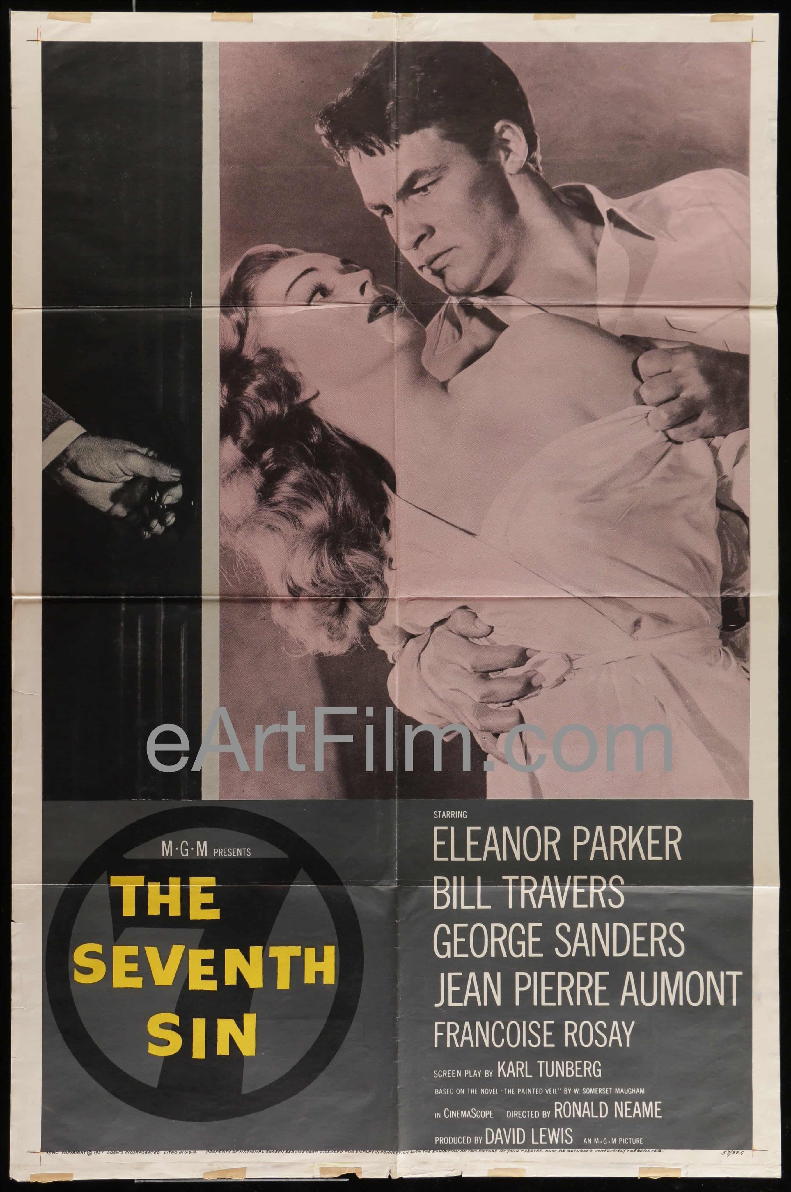 eArtFilm.com U.S One Sheet (27"x41") Seventh Sin-Eleanor Parker-Bill Travers-George Sanders-Jean-Pierre Aumont-1957-27x41