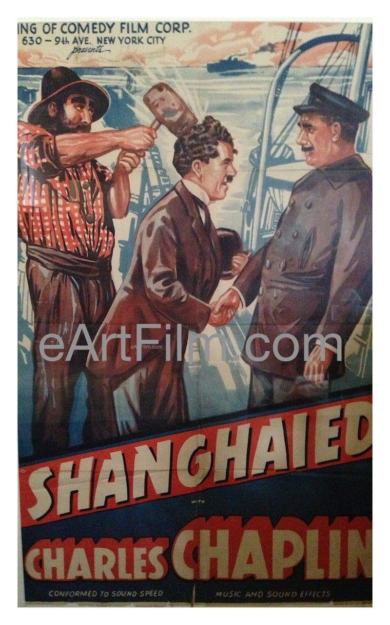 eArtFilm.com U.S One Sheet (27"x41") Shanghaied R1940 27x41 Charlie Chaplin comedy