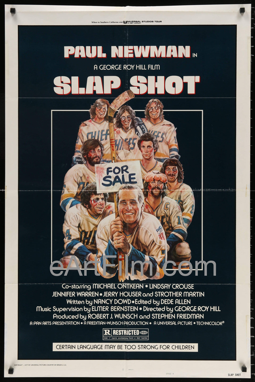 eArtFilm.com U.S One Sheet (27"x41") Slap Shot Paul Newman hockey comedy Michael Ontkean 1977 27x41 Style A