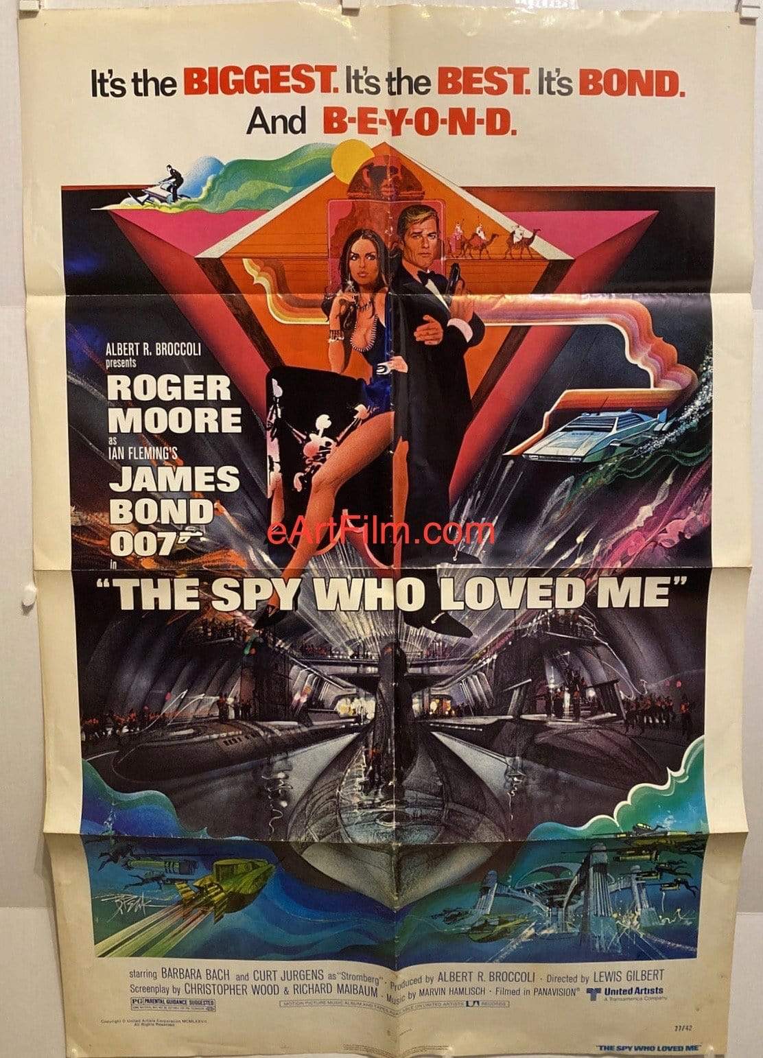 eArtFilm.com U.S One Sheet (27"x41") Spy Who Loved Me 1977 27x41 Roger Moore James Bond 007 action thriller