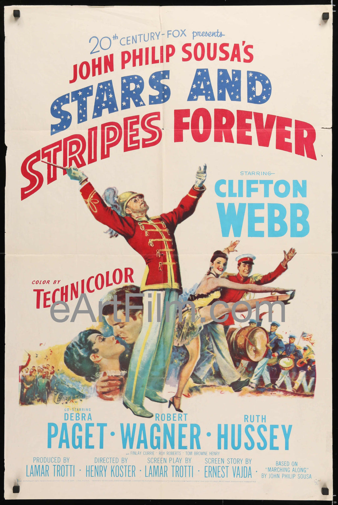 eArtFilm.com U.S One Sheet (27"x41'') Stars And Stripes Forever vintage movie poster John Philip Sousa 1953 27x41