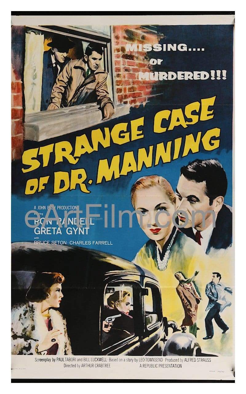Strange Case of Dr. Manning 1957 27x41 One Sheet United States Action/Thriller, Crime 