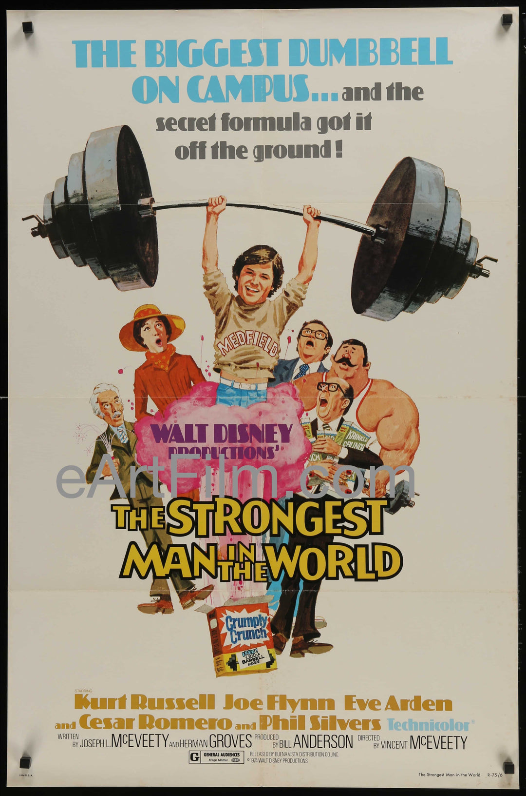 eArtFilm.com U.S One Sheet (27"x41") Strongest Man In The World-Kurt Russell-Phil Silvers-Walt Disney-1975-27x41