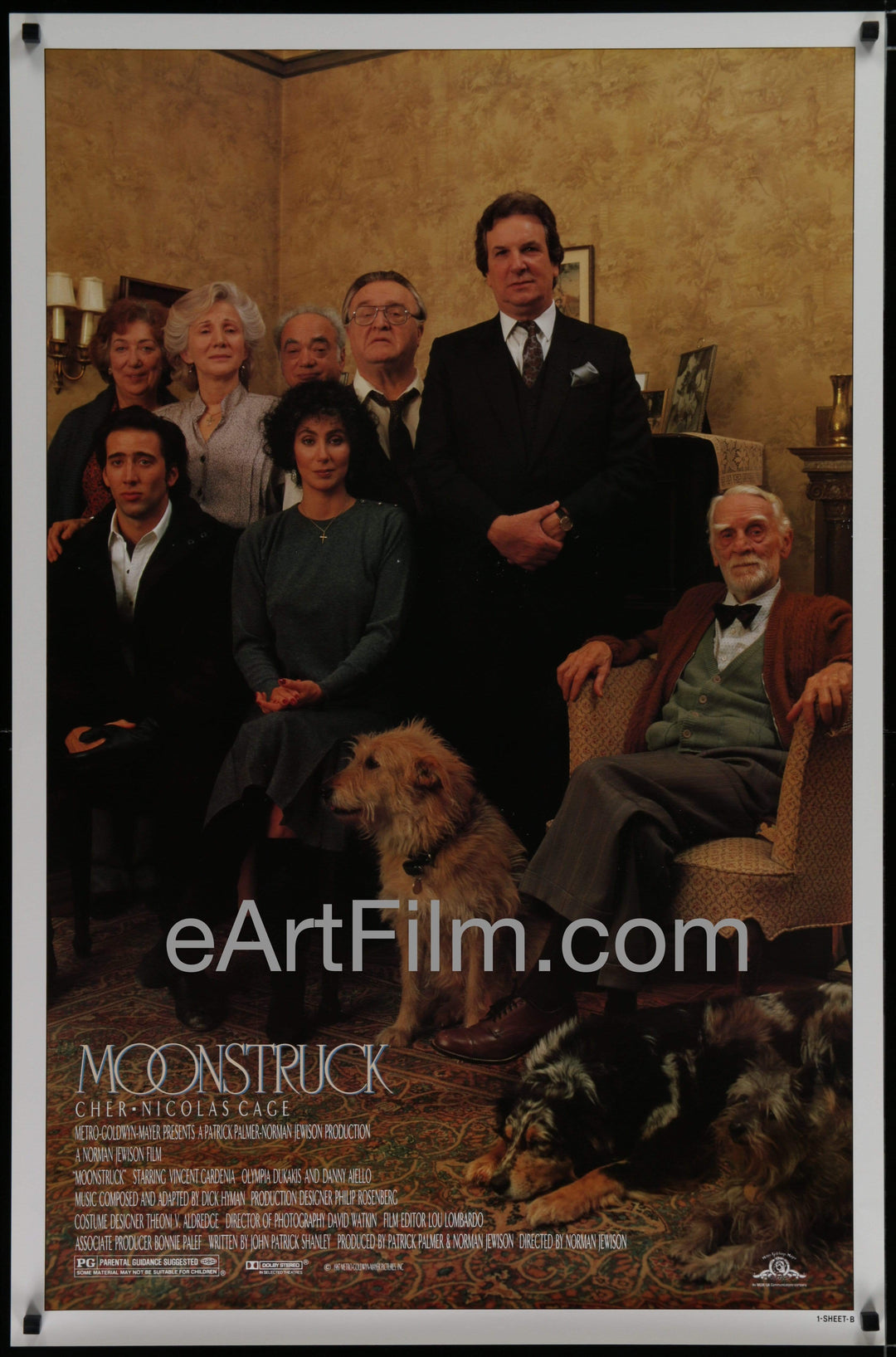 eArtFilm.com U.S One Sheet (27"x41")-Style B Moonstruck-Cher-Danny Aiello-Olympia Dukakis-Vincent Gardenia-1987-27x41-Style B