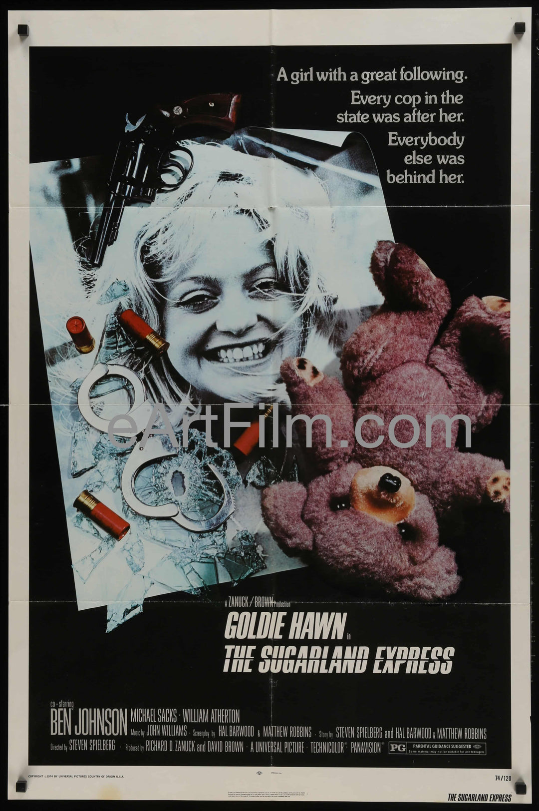 eArtFilm.com U.S One Sheet (27"x41") Sugarland Express Steven Spielberg Goldie Hawn photo style 1974 27x41
