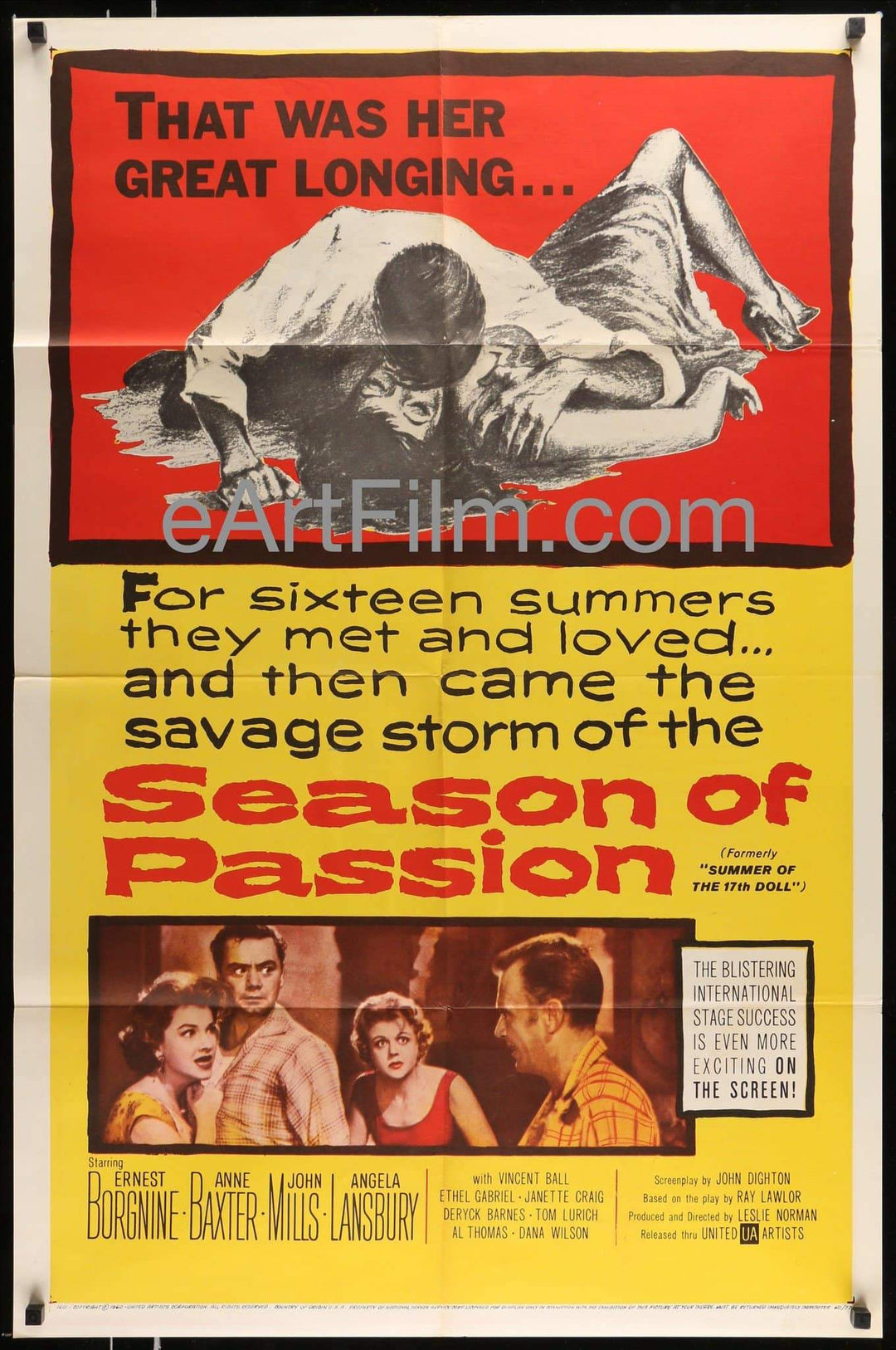 eArtFilm.com U.S One Sheet (27'x41) Summer Of The Seventeenth Doll 1960 27x41 Original U.S Movie Poster