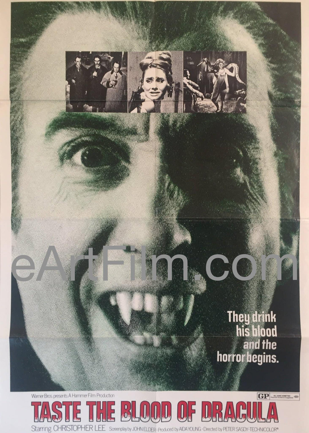 eArtFilm.com U.S One Sheet (27"x41") Taste The Blood Of Dracula-Christopher Lee-1970-27x41-Hammer Horror Classic