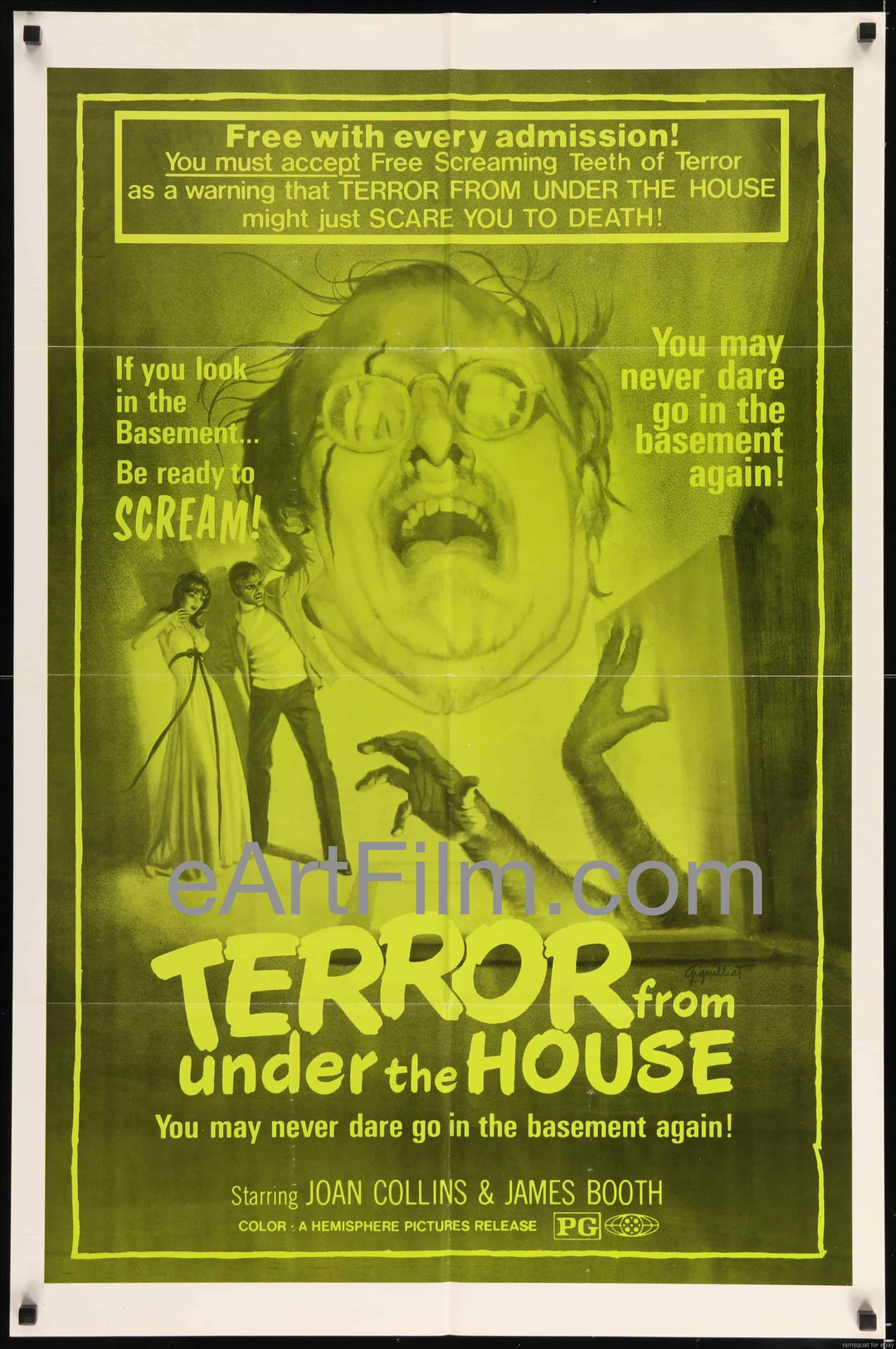 eArtFilm.com U.S One Sheet (27"x41") Terror From Under The House-Joan Collins-Sinead Cusack-1976-Horror-27x41