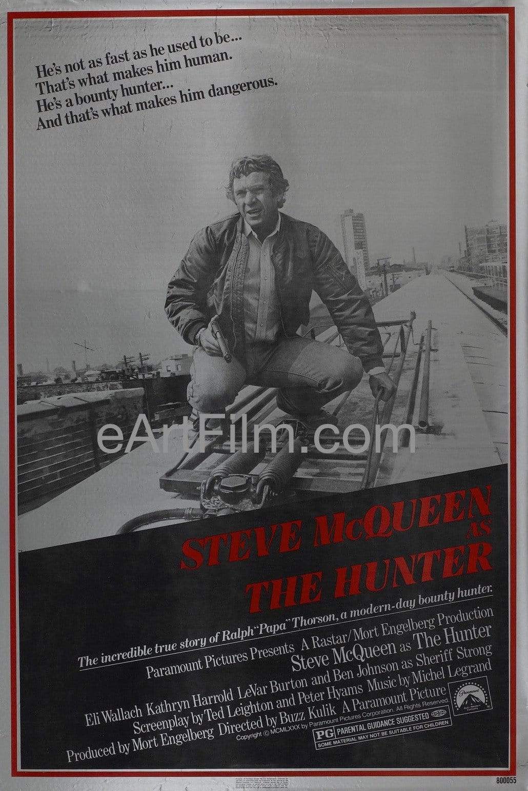 eArtFilm.com U.S One Sheet (27"x41") The Hunter 1980 27x41 Steve McQueen Eli Wallach Ben Johnson crime thriller