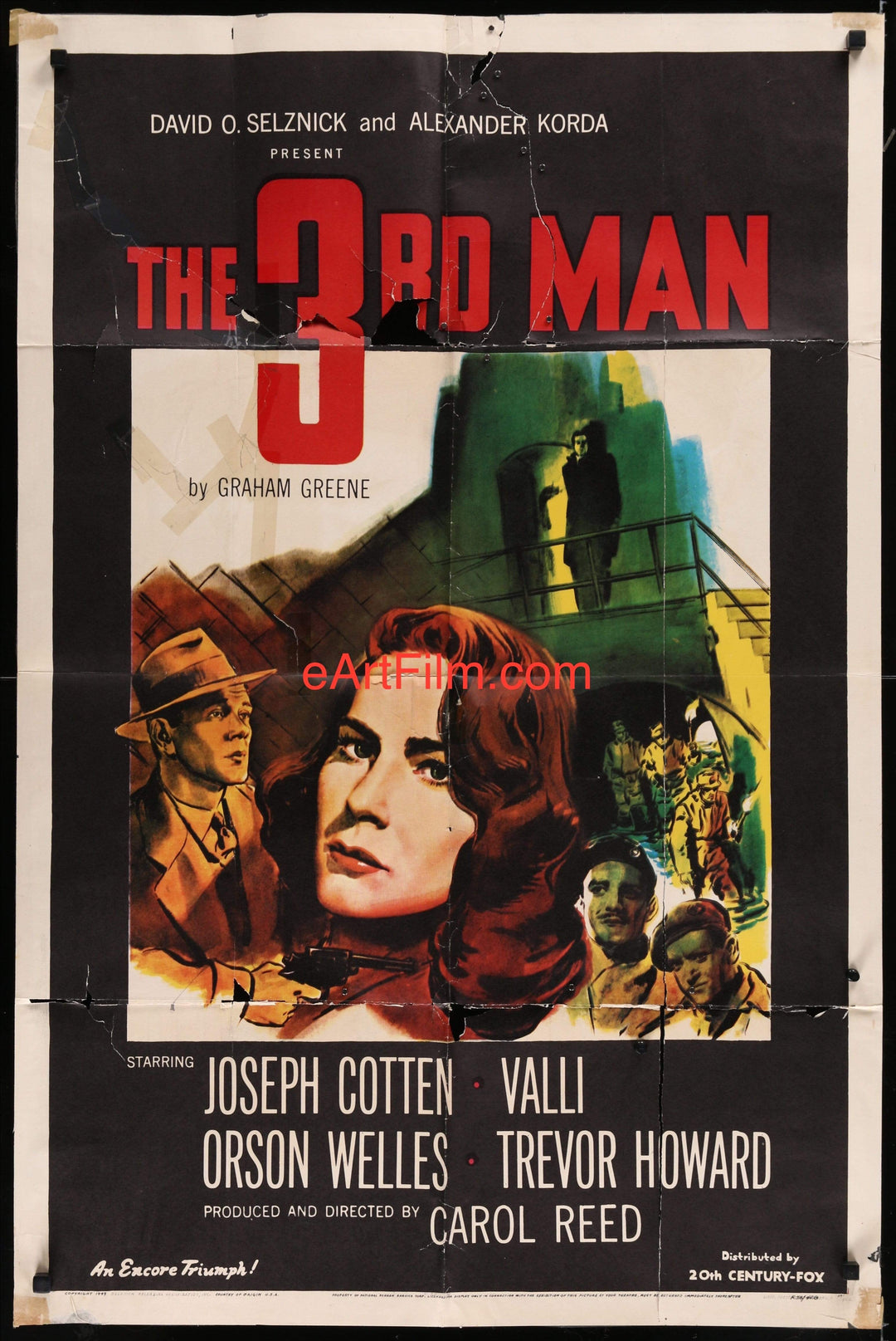 eArtFilm.com U.S One Sheet (27"x41") Third Man, The aka 3rd Man 27x41 R56 Orson Welles Joseph Cotton film noir classic