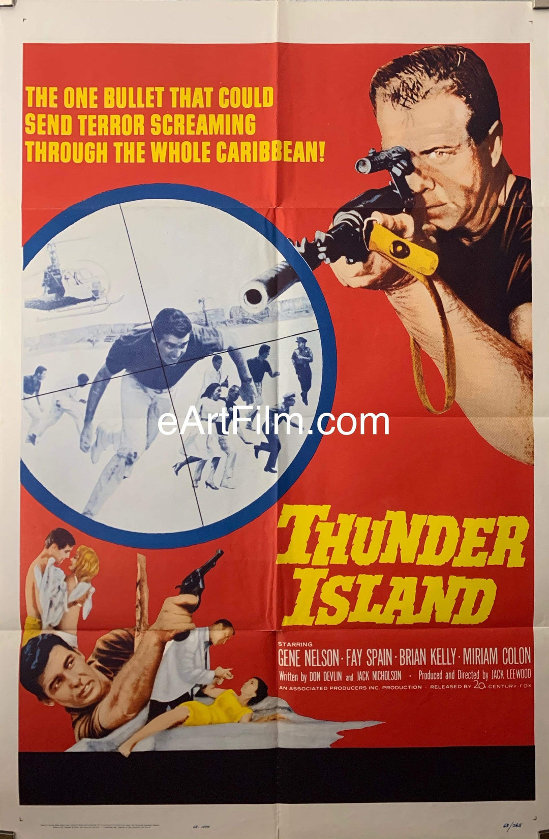 eArtFilm.com U.S One Sheet (27"x41") Thunder Island 1963 27x41 Jack Nicholson screenplay action crime thriller