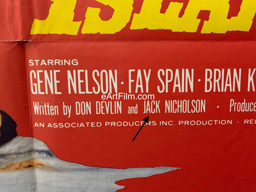 eArtFilm.com U.S One Sheet (27"x41") Thunder Island 1963 27x41 Jack Nicholson screenplay action crime thriller