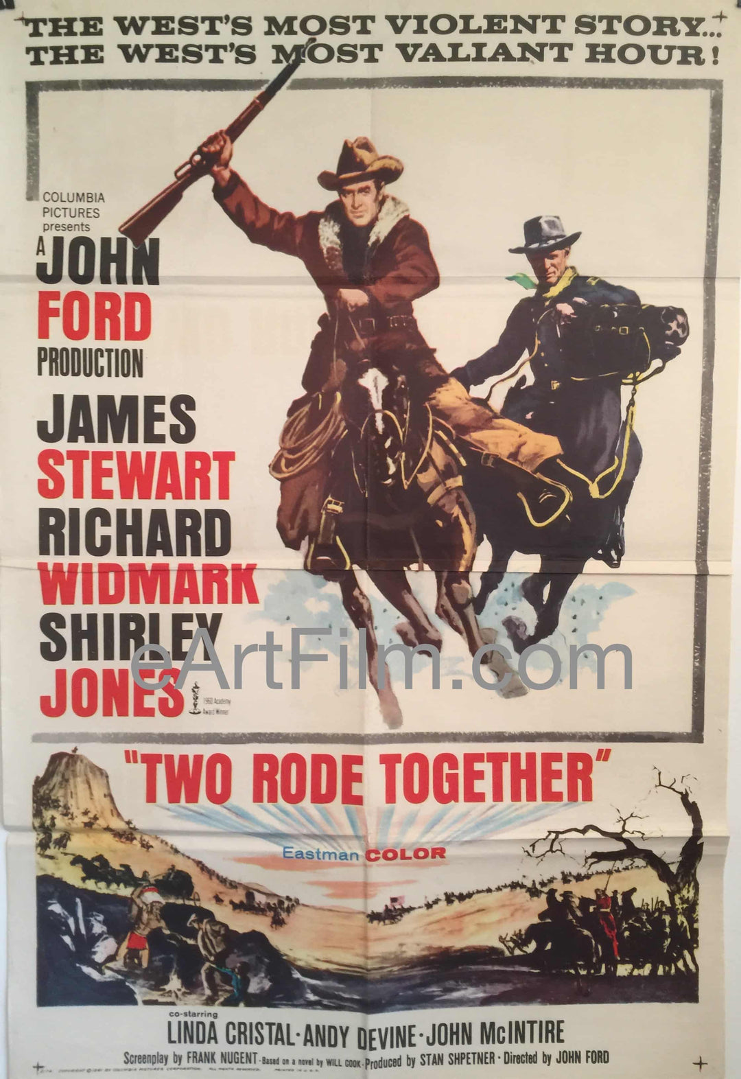 eArtFilm.com U.S One Sheet (27"x41") Two Rode Together-James Stewart-Richard Widmark-Shirley Jones-John Ford-1961