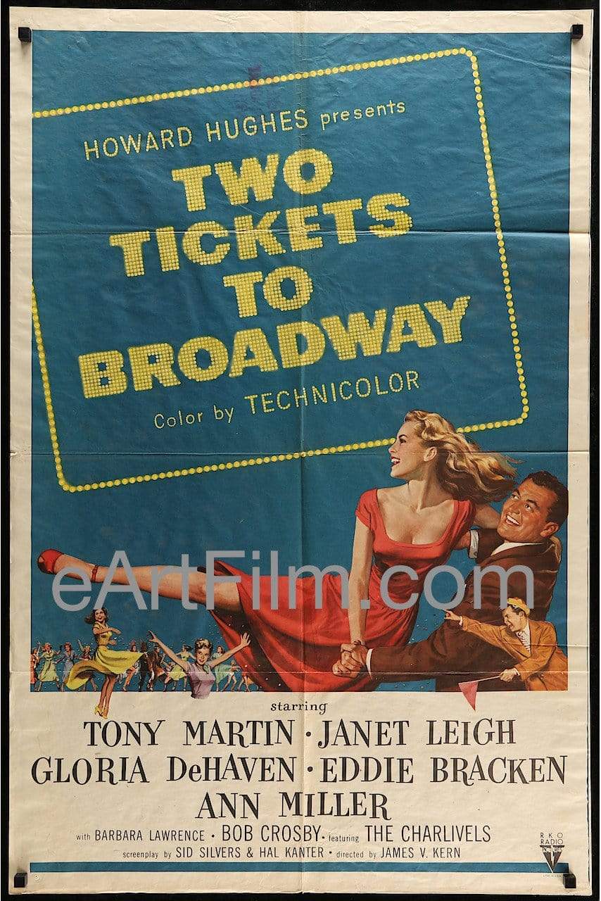 eArtFilm.com U.S One Sheet (27"x41") Two Tickets To Broadway-Mamie Van Doren-Janet Leigh-Vera Miles-1951-27x41