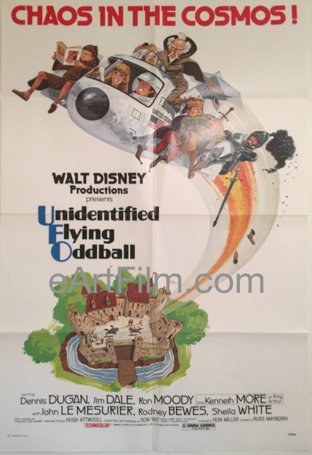eArtFilm.com U.S One Sheet (27"x41") Unidentified Flying Oddball-Walt Disney-Ron Moody-Dennis Dugan-27x41-1979