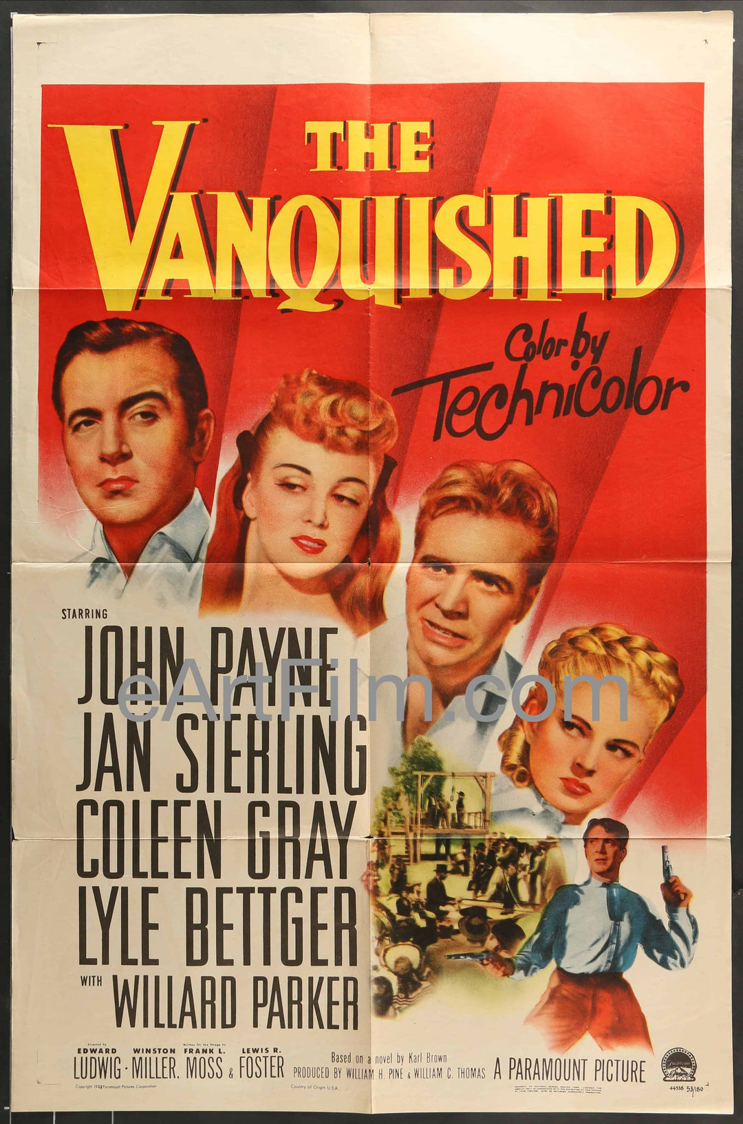 eArtFilm.com U.S One Sheet (27"x41") Vanquished-John Payne-Jan Sterling-Coleen Gray-1953-27x41-Western