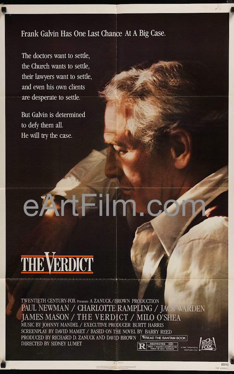 eArtFilm.com U.S One Sheet (27"x41") Verdict, The 1982 27x41 Original Vintage Movie Poster Paul Newman