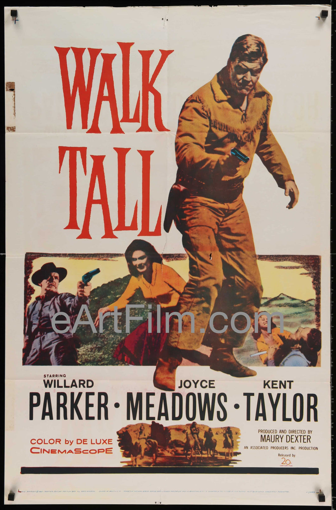 eArtFilm.com U.S One Sheet (27"x41'') Walk Tall-Willard Parker-Joyce Meadows-Kent Taylor-1960-Western-Folded-27x41
