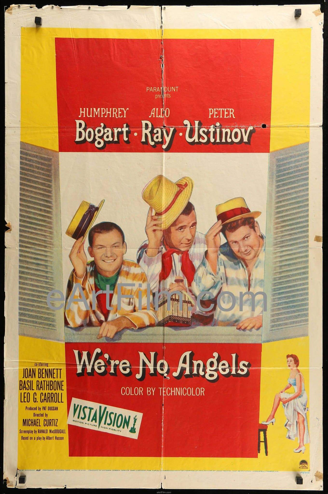 eArtFilm.com U.S One Sheet (27"x41'') We're No Angels 1955 27x41 Humphrey Bogart-Aldo Ray-Peter Ustinov Comedy