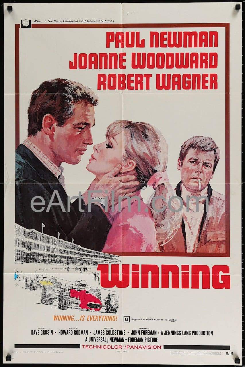eArtFilm.com U.S One Sheet (27"x41") Winning-1966-27x41-Paul Newman-Joanne Woodward-Vintage Movie Poster